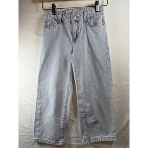 Cat & Jack Kids Light Wash Wide Leg Denim Jeans Light Blue Size 6 play & school